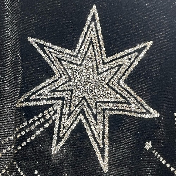 Victoria's Secret RARE Celestial Moon Star Black Velvet Robe Wrap Kimono Sz XS/ - Picture 10 of 16